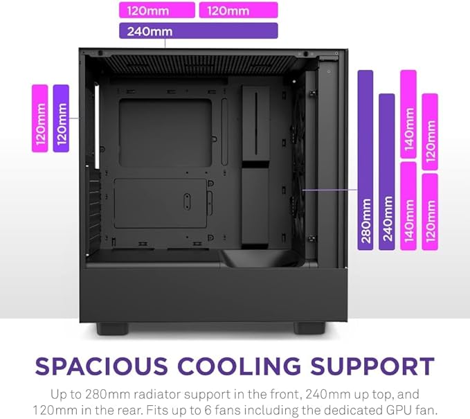 NZXT H5 Elite Edition ATX Mid Tower Case Black NZXT H5 Elite Edition ATX Mid Tower Case Black